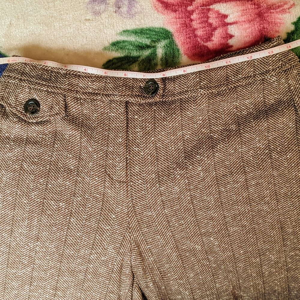 Y2K Vintage, New York & Company, Brown & Cream Tweed Texture Culottes, Small - Picture 5 of 8